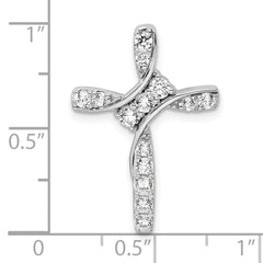 14K White Gold Lab Grown Diamond VS/SI GH, Cross Chain Slide