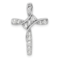 14K White Gold Lab Grown Diamond VS/SI GH, Cross Chain Slide