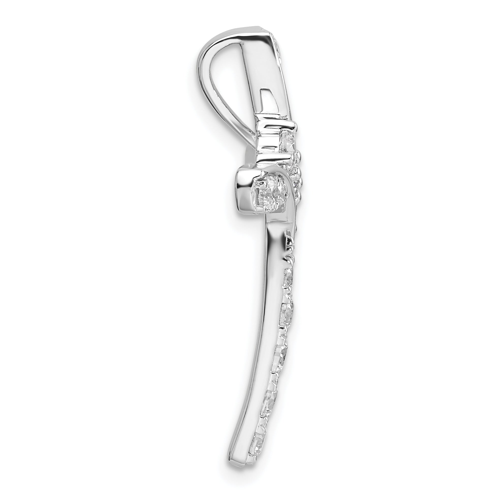 14K White Gold Lab Grown Diamond VS/SI GH, Cross Chain Slide