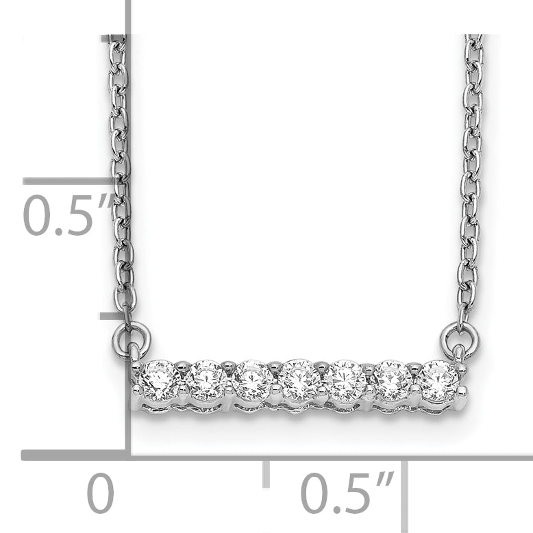 10k White Gold Diamond Bar 18 inch Necklace