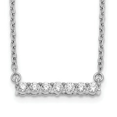 10k White Gold Diamond Bar 18 inch Necklace