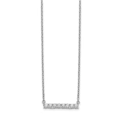 10k White Gold Diamond Bar 18 inch Necklace