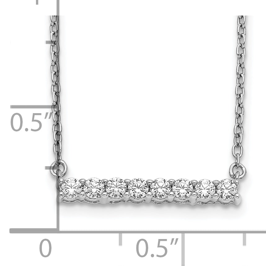 10k White Gold Diamond Bar 18 inch Necklace