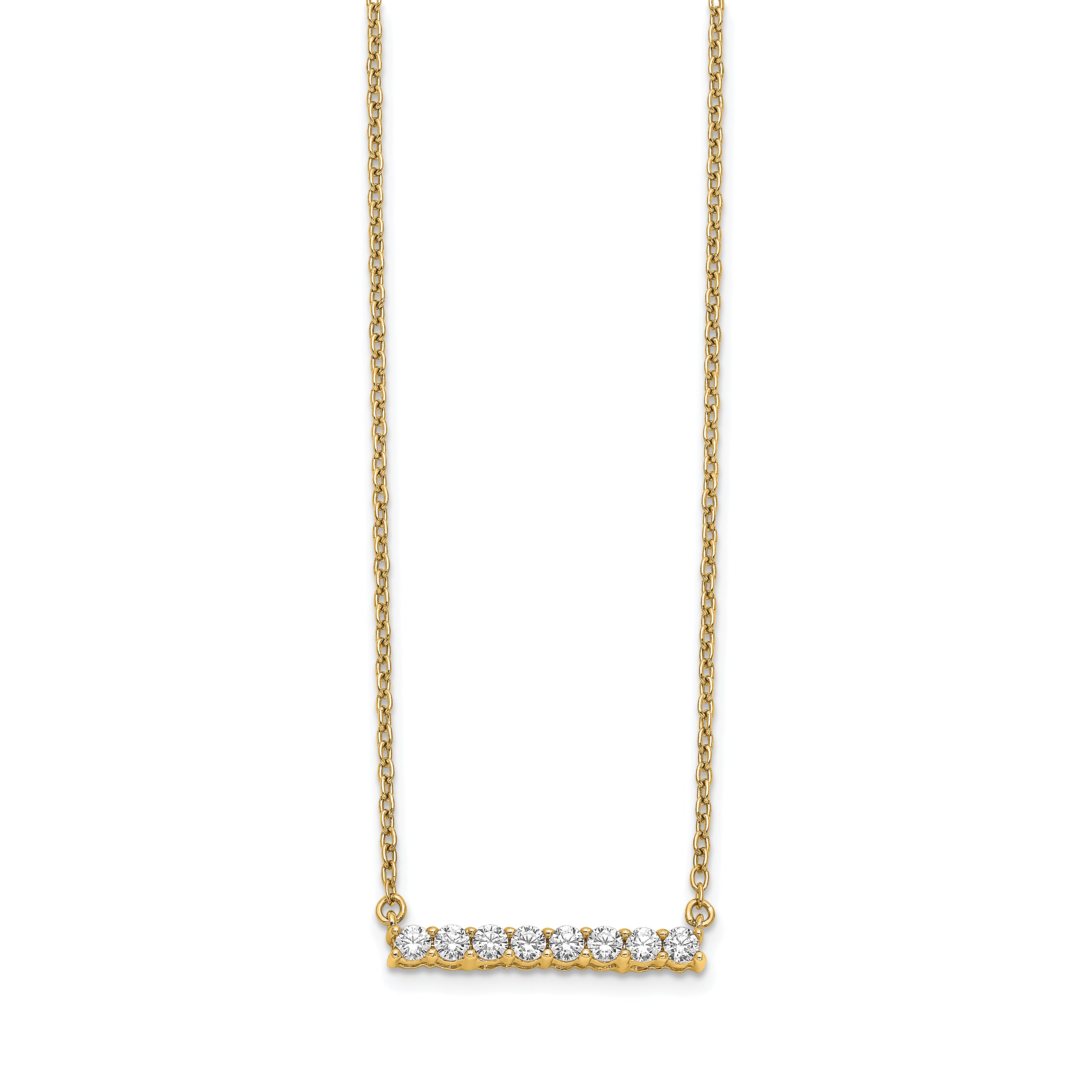 14K Lab Grown Diamond Bar 18 inch Necklace