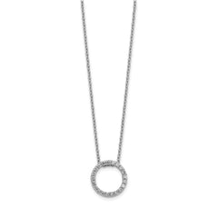 10k White Gold Diamond Circle 18 inch Necklace