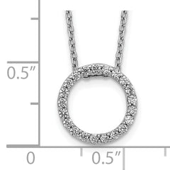 10k White Gold Diamond Circle 18 inch Necklace