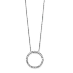 10k White Gold Diamond Circle 18 inch Necklace