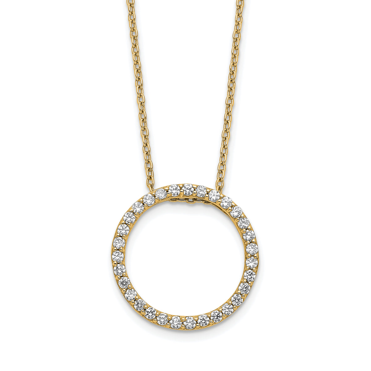 14K Lab Grown Diamond VS/SI GH, Circle Necklace