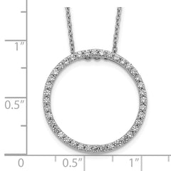 10k White Gold Diamond Circle 18 inch Necklace