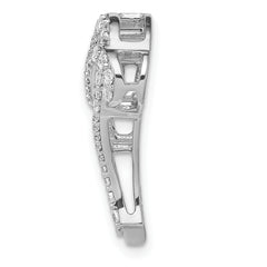 14k White Gold 1/2ct. Diamond Infinity and Heart Chain Slide