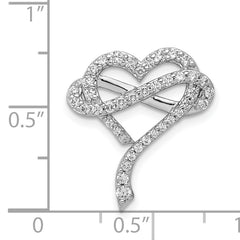 14k White Gold 1/2ct. Diamond Infinity and Heart Chain Slide