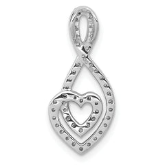 14k White Gold 1/4ct. Diamond Fancy Heart Infinity Chain Slide