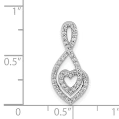 14k White Gold 1/4ct. Diamond Fancy Heart Infinity Chain Slide