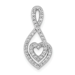 14k White Gold 1/4ct. Diamond Fancy Heart Infinity Chain Slide