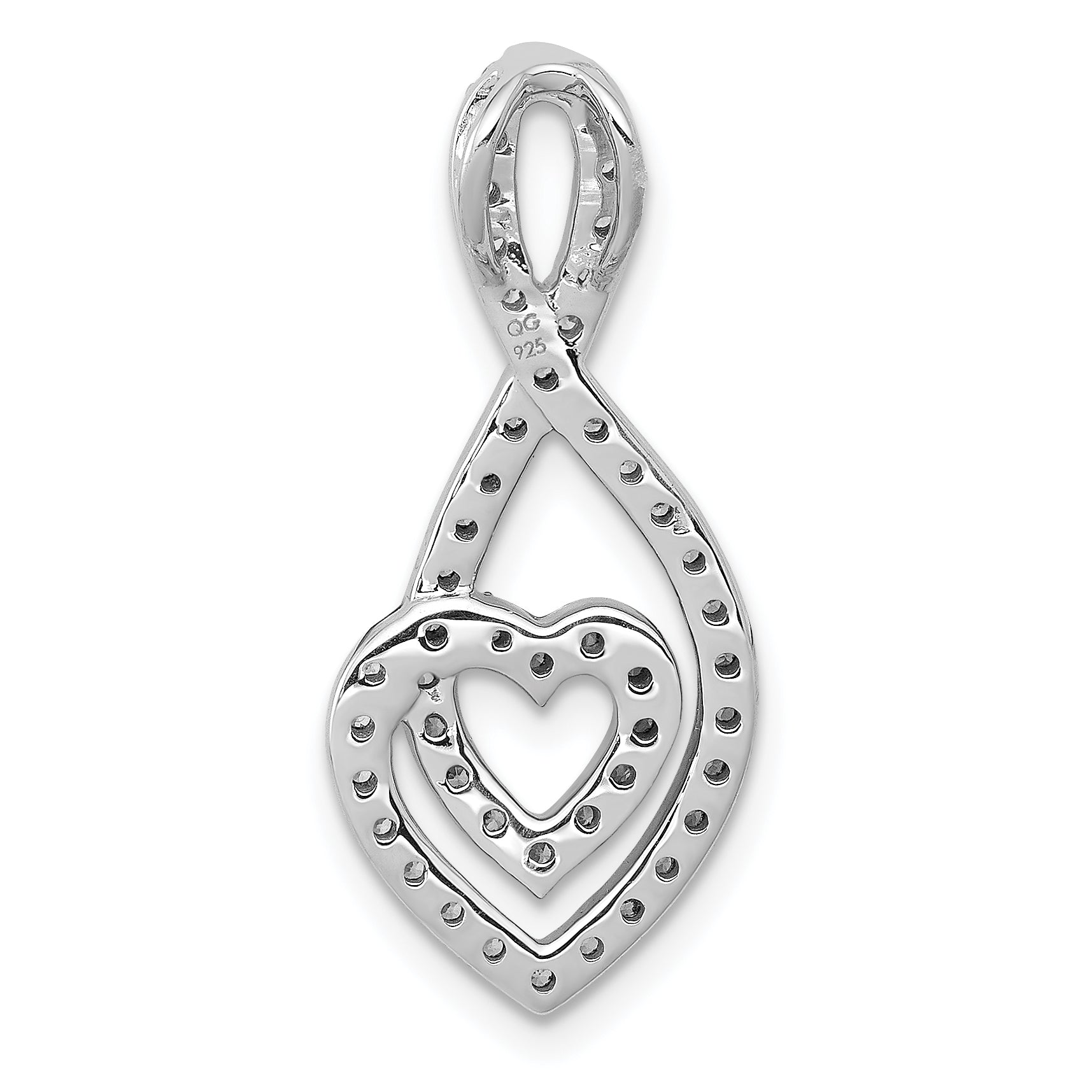 14k White Gold 1/2ct. Diamond Fancy Heart Infinity Chain Slide