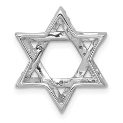 14k White Gold 1/4ct. Diamond Star of David Chain Slide