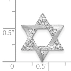 14k White Gold 1/4ct. Diamond Star of David Chain Slide