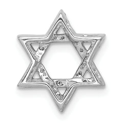 14k White Gold 1/5ct. Diamond Star of David Chain Slide