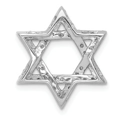 14k White Gold 1/2ct. Diamond Star of David Chain Slide