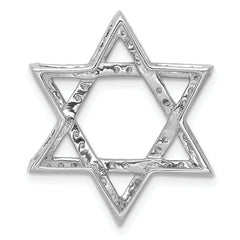 14k White Gold 5/8ct. Diamond Star of David Chain Slide