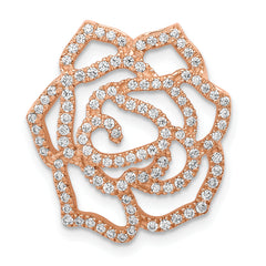 14k Rose Gold Diamond Fancy Flower Chain Slide