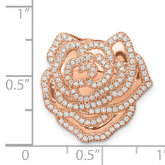 14k Rose Gold 1/2ct. Diamond Fancy Flower Chain Slide