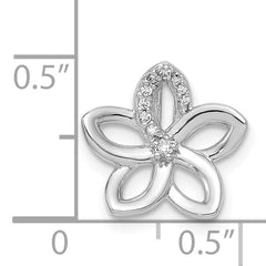 14k White Gold 1/20ct. Diamond Flower Chain Slide