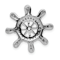 14k White Gold 1/4ct. Diamond Ship Wheel Pendant