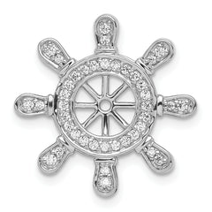 14k White Gold 1/4ct. Diamond Ship Wheel Pendant