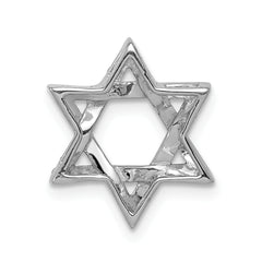 14k White Gold 1/8ct. Diamond Star of David Chain Slide