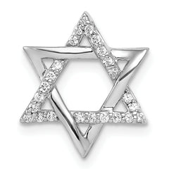 14k White Gold 1/8ct. Diamond Star of David Chain Slide