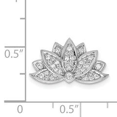 14k White Gold 1/5ct. Diamond Lotus Flower Chain Slide