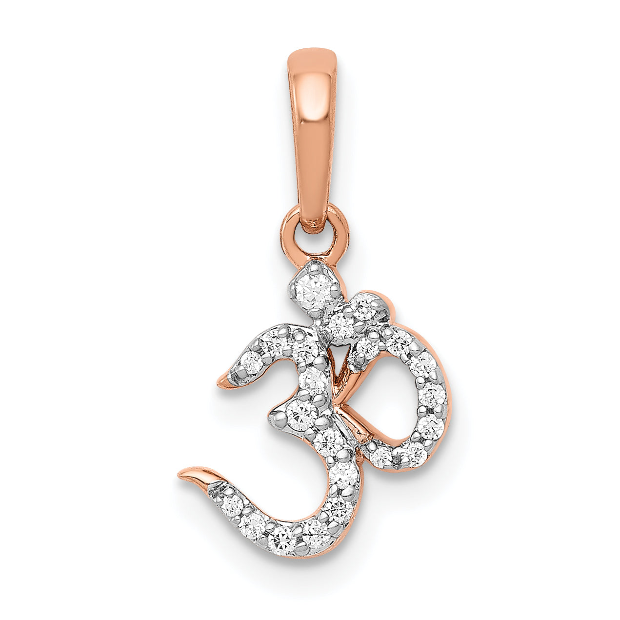 14k Diamond Om Pendant