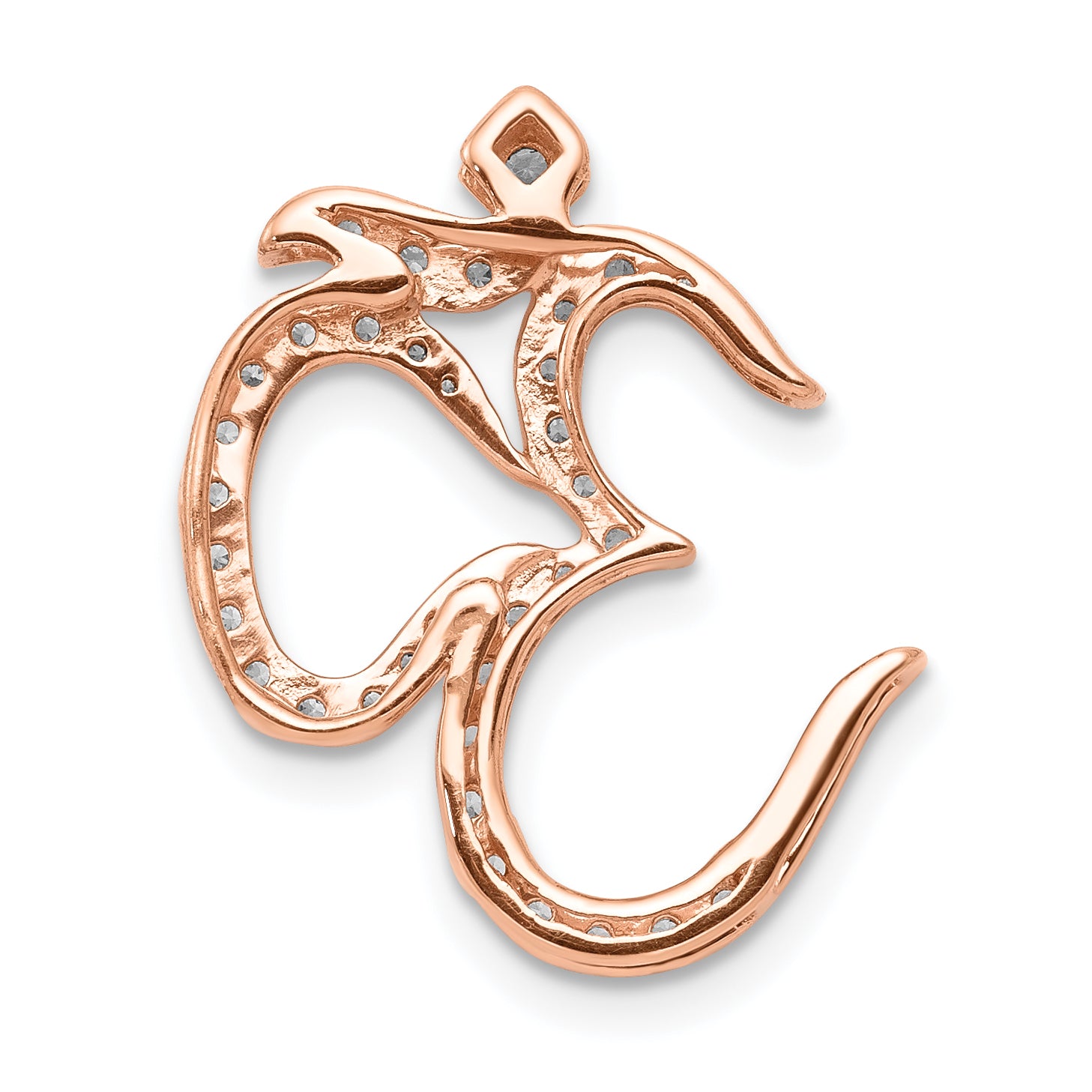 14k Rose Gold 1/3ct. Diamond Om Chain Slide