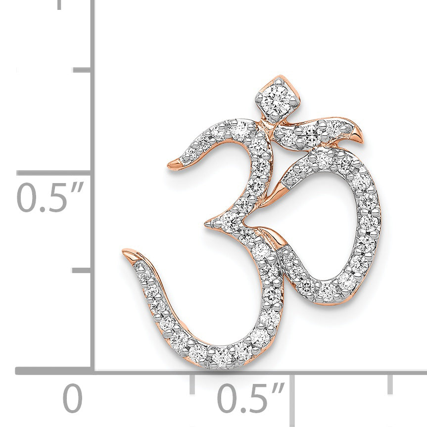 14k Rose Gold 1/3ct. Diamond Om Chain Slide