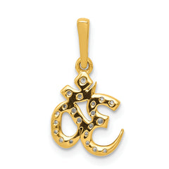 14k 1/6ct. Diamond Om Pendant