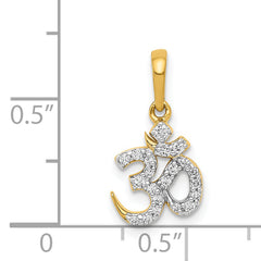 14k 1/6ct. Diamond Om Pendant