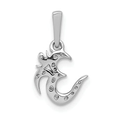 14k White Gold 1/10ct. Diamond Om Symbol Pendant