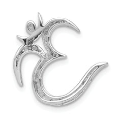 14k White Gold 3/8ct. Diamond Om Symbol Chain Slide