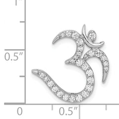 14k White Gold 3/8ct. Diamond Om Symbol Chain Slide