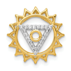 14k 1/10ct. Diamond Vishuddha/Throat Chakra Chain Slide