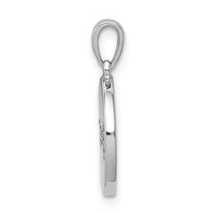 14k White Gold Diamond Bone Pendant