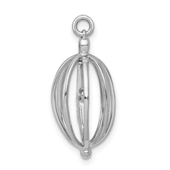 14k White Gold Diamond Bird in Cage Pendant