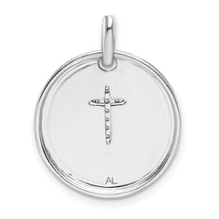 14k White Gold Diamond Cross Faith Pendant