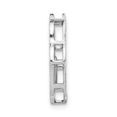 14k White Gold 1/10ct. Diamond Chai on Hamsa Chain Slide