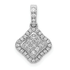 10k White Gold 1/4ct. Diamond Cluster Pendant