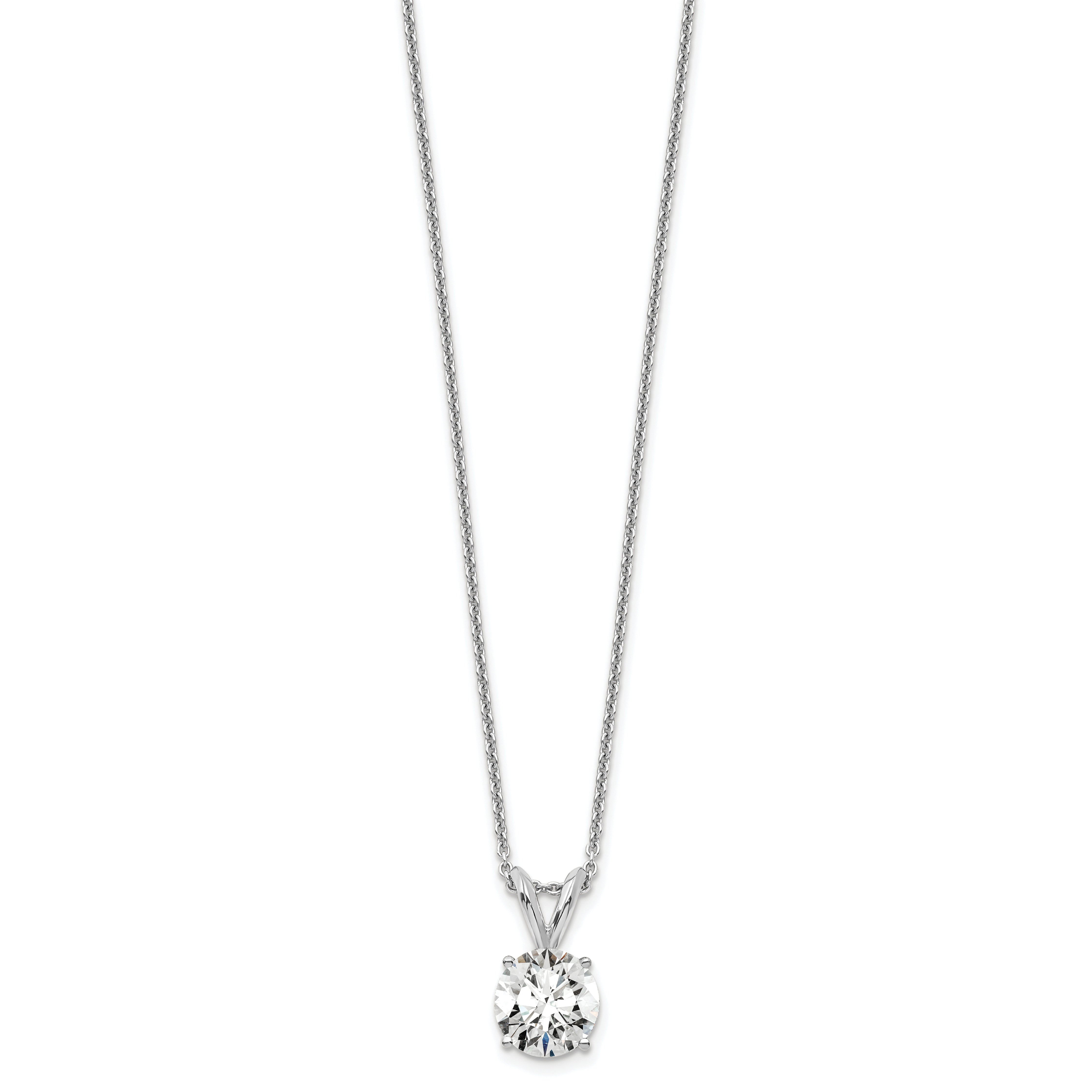 14k WG 3/4 carat total weight Round Certified VS/SI DEF Lab Grown Diamond Solitaire 18in Necklace