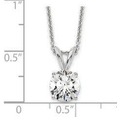 14k WG 3/4 carat total weight Round Certified VS/SI DEF Lab Grown Diamond Solitaire 18in Necklace