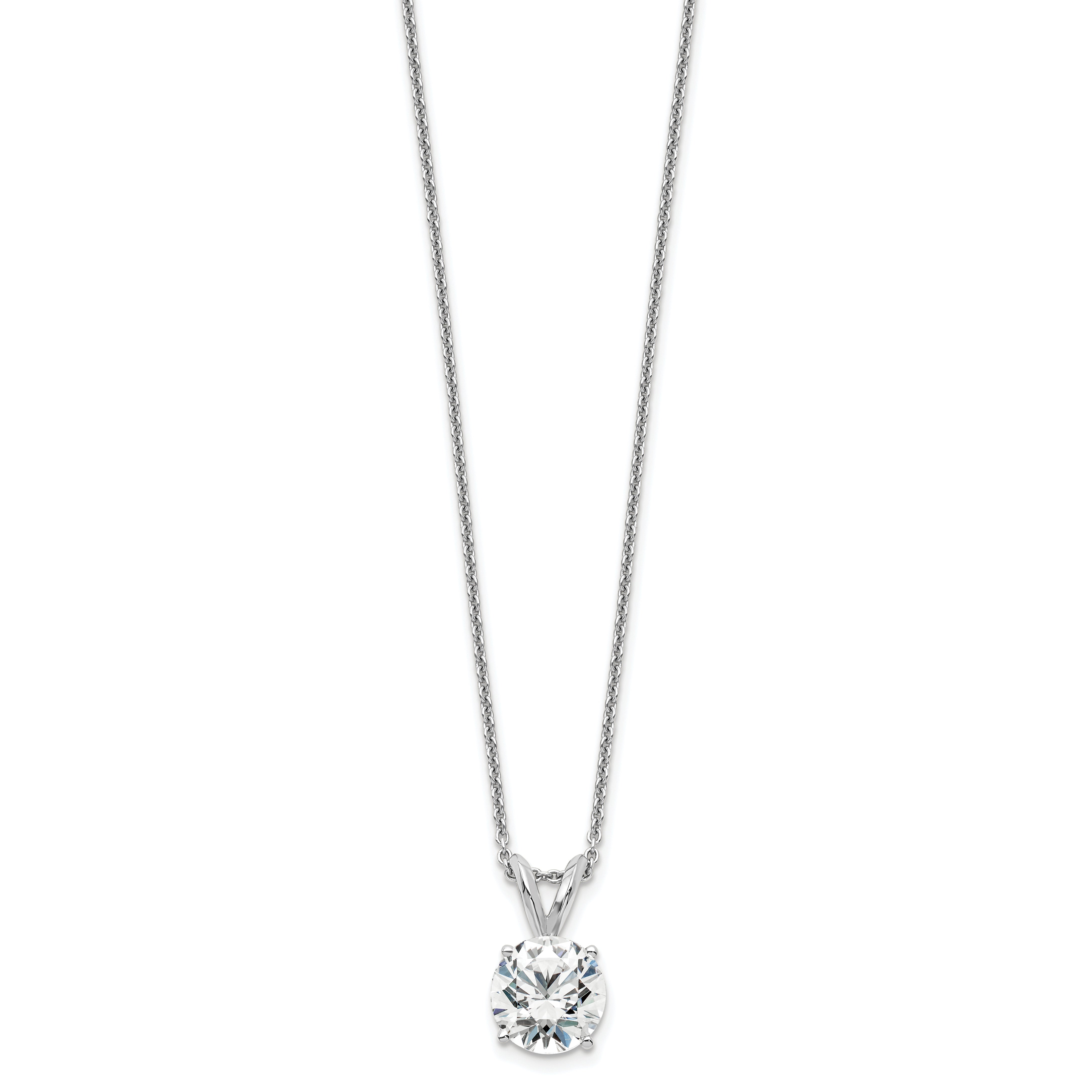 14k WG 1 carat total weight Round Certified VS/SI DEF Lab Grown Diamond Solitaire 18in Necklace