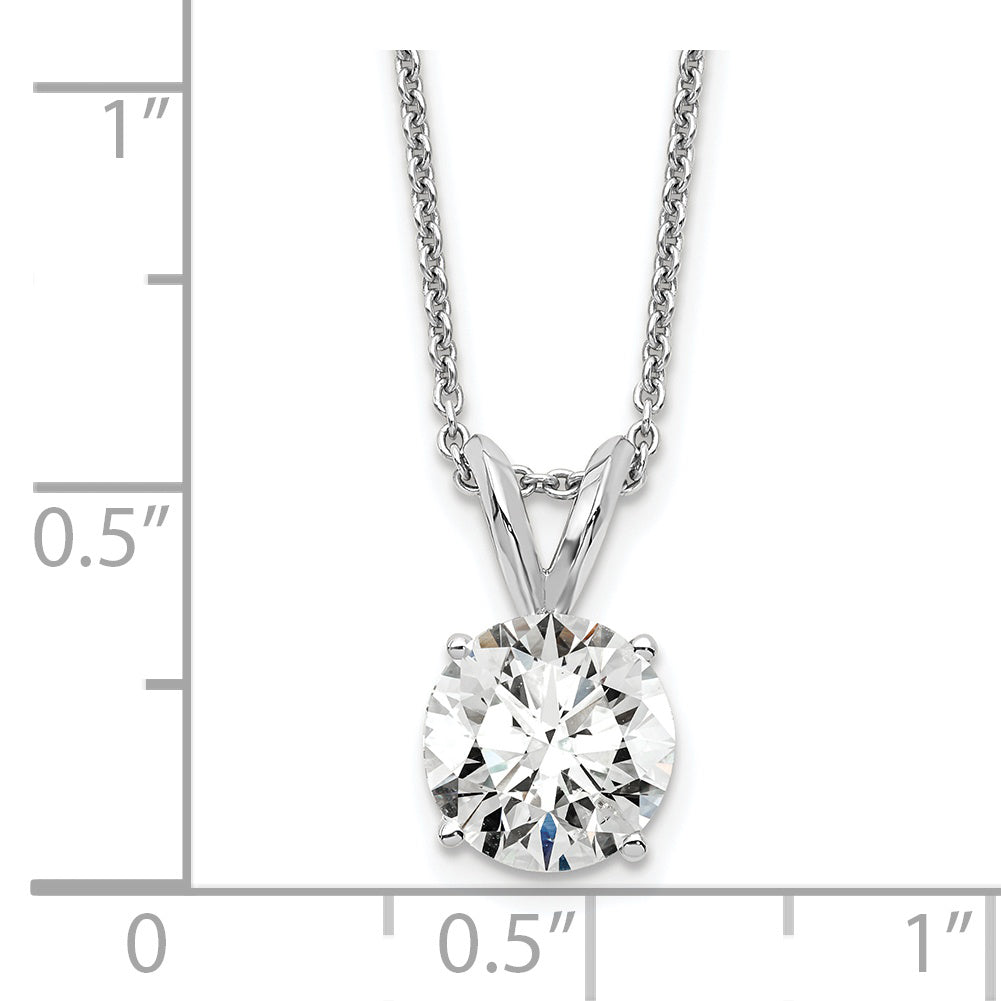 14k WG 1 carat total weight Round Certified VS/SI DEF Lab Grown Diamond Solitaire 18in Necklace